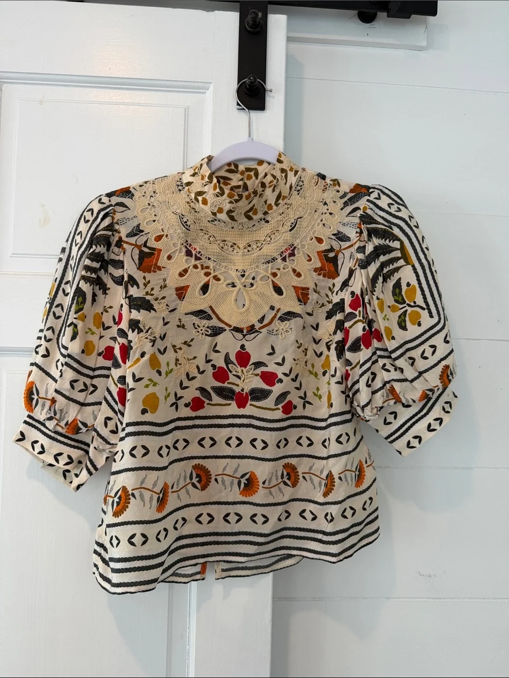 FARM Rio Sand Palms Paradise High Neck Blouse